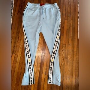 Just Don All City Pants Mens XL Blue Track Joggers Sweatpants Zip Ankle